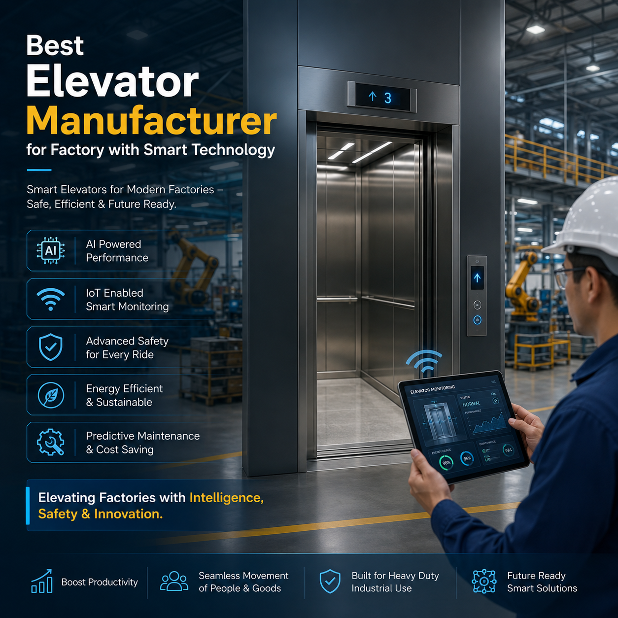 Best Elevator Manufacturer for Factory with Smart Technology